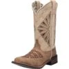 Laredo Women's Brown And White Square Toe Boot -Caboot Store 01 5821 BN big 417442ef 7228 4837 b71b dfe6adb72cce