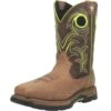 Men's Brown And Lime Waterproof Square Toe Boot -Caboot Store 01 DP56413 BN big ddfffcc9 0751 48c2 b213 a8b03256c1c8