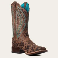 Ariat Women's Primetime Leopard Square Toe Western Boots -Caboot Store 10035935 medial warm