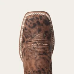 Ariat Women's Primetime Leopard Square Toe Western Boots -Caboot Store 10035935 toe warm