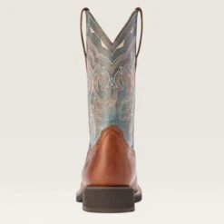 Ariat Women's Delilah Brown And Teal Square Toe Boots -Caboot Store 10042420 heel warm