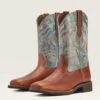 Ariat Women's Delilah Brown And Teal Square Toe Boots -Caboot Store 10042420 pair warm