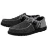 Heydude Hey Dude Men's Wally Sox TriFans Black -Caboot Store 112563362 WALLY SOX TRI FANS BLACK AND SILVER LEFT 2