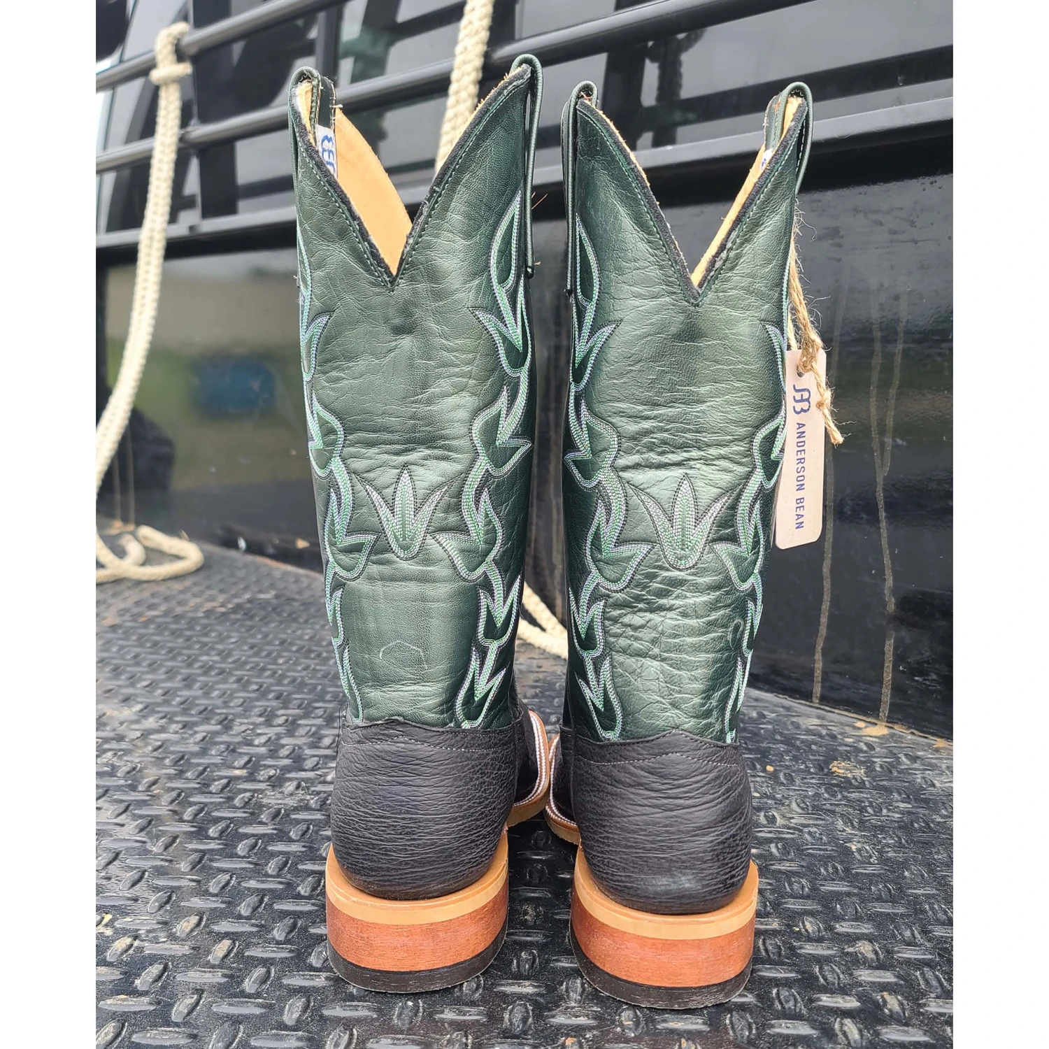 Anderson Bean Black/Green Oiled Shark Boots 7 Anderson Bean Black/Green Oiled Shark Boots - Image 5