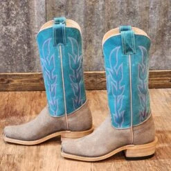 Olathe Grey Bison W/ Turquoise Boots -Caboot Store 20221228 155222