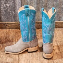 Olathe Grey Bison W/ Turquoise Boots -Caboot Store 20221228 155301