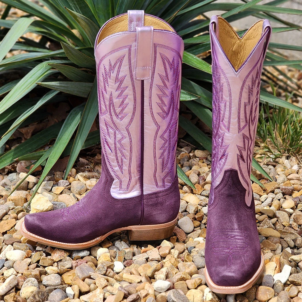 Macie Bean Berry Suede Square Toe Boots 5 Macie Bean Berry Suede Square Toe Boots - Image 3