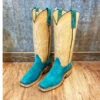Olathe Wyoming Teal Roughout Boots 1 Olathe Wyoming Teal Roughout Boots -Caboot Store 256600