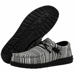 Heydude Hey Dude Wally Serape Black Gravel -Caboot Store 40017 0YB WALLYSERAPE BLACKGRAVEL PAIRBOTTOM