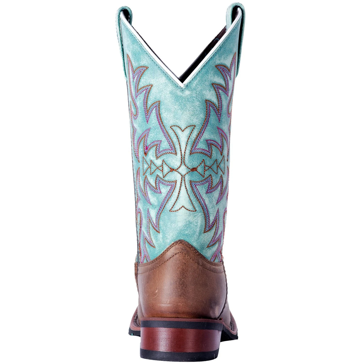 Laredo Brown And Turquoise Anita Square Toe Boot 5 Laredo Brown And Turquoise Anita Square Toe Boot - Image 3