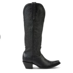 Allen Boots "Cassidy" Black Tall Soft Leather Pointed Toe Boot 10 Allen Boots "Cassidy" Black Tall Soft Leather Pointed Toe Boot -Caboot Store AL10098