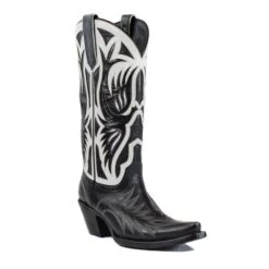 Azulado Black & White Phoenix Snip Toe Boot -Caboot Store AZ10027a