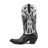Azulado Black & White Phoenix Snip Toe Boot -Caboot Store AZ10027b
