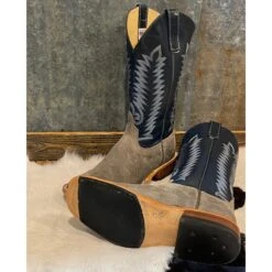 Anderson Bean Grey Waxy Kudu Royal Blue Boots -Caboot Store IMG 5075