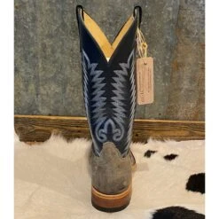 Anderson Bean Grey Waxy Kudu Royal Blue Boots -Caboot Store IMG 5077