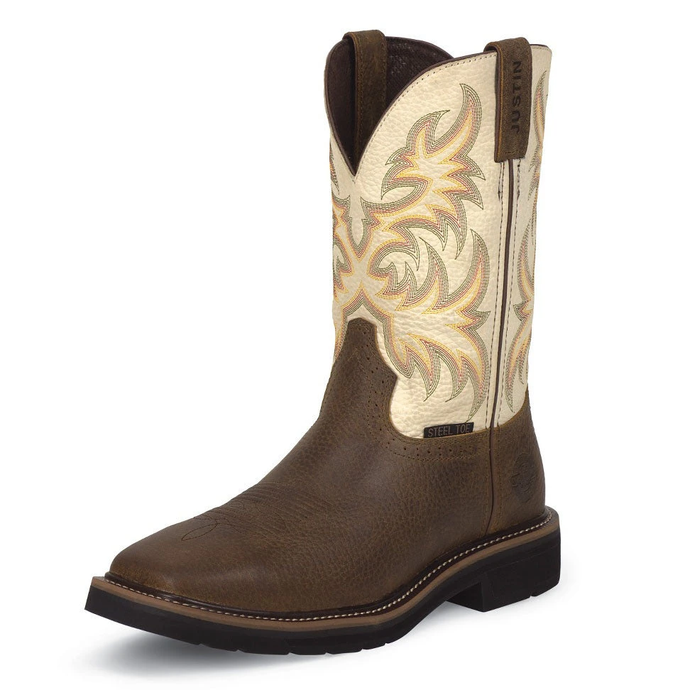 Justin Men's Copper Kettle Brown Steel Square Toe 3 Justin Men's Copper Kettle Brown Steel Square Toe