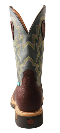 Twisted X Men's Cognac Oiled Blue Alloy Square Toe Boot -Caboot Store MLCAW01.06