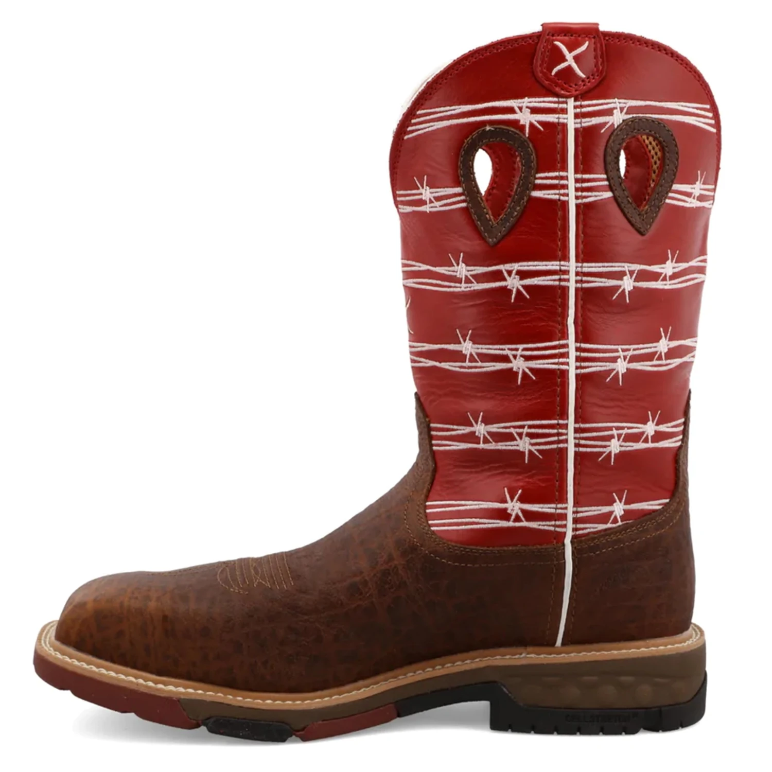 Twisted X Men's 12" Nano Composite Toe Waterproof Work Boot-Oiled/Red/White 4 Twisted X Men's 12" Nano Composite Toe Waterproof Work Boot-Oiled/Red/White - Image 2