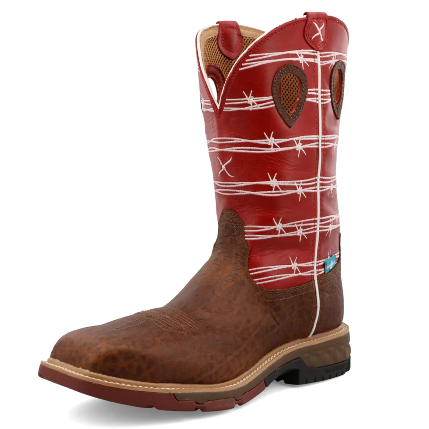 Twisted X Men's 12" Nano Composite Toe Waterproof Work Boot-Oiled/Red/White 3 Twisted X Men's 12" Nano Composite Toe Waterproof Work Boot-Oiled/Red/White