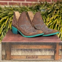 Corral Boots Corral Brown And Turquoise Booties