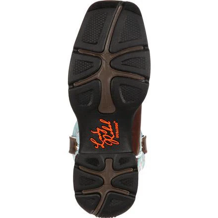 Durango Women's Brown And Powder Blue Square Toe 4 Durango Women's Brown And Powder Blue Square Toe - Image 2