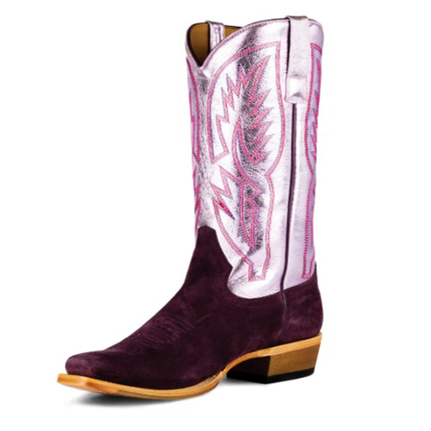 Macie Bean Berry Suede Square Toe Boots 4 Macie Bean Berry Suede Square Toe Boots - Image 2