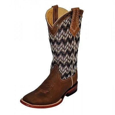 Ferrini Brown Chevron Square Toe Boot 3 Ferrini Brown Chevron Square Toe Boot