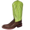 Ferrini Women's Lime Chocolate Ostrich Leg Square Toe Boot -Caboot Store WEG03662