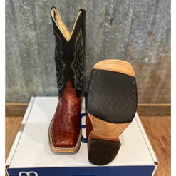 Anderson Bean Almond Full Quill Ostrich Boots -Caboot Store abostrichsole