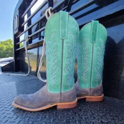 Anderson Bean Ladies Stone & Mint Kudu Square Toe 9 Anderson Bean Ladies Stone & Mint Kudu Square Toe -Caboot Store lad4