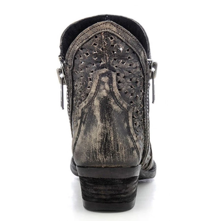 Corral Boots Corral's Circle G Brand- Black And Grey Shorty Boots 6 Corral Boots Corral's Circle G Brand- Black And Grey Shorty Boots - Image 4