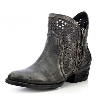 Corral Boots Corral's Circle G Brand- Black And Grey Shorty Boots 3 Corral Boots Corral's Circle G Brand- Black And Grey Shorty Boots